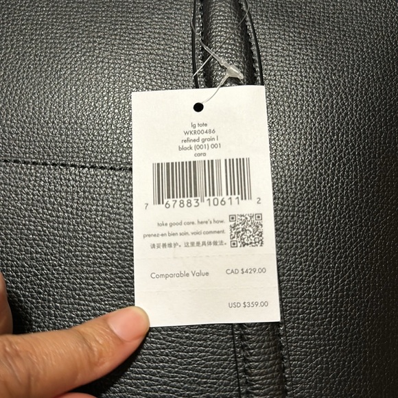 🌸Spring Sale Kate Spade Refined Grain Cara Large Tote Black Bag - Picture 5 of 9